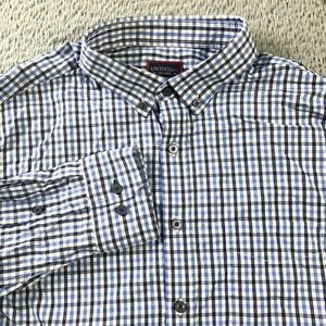 UNTUCKit Shirt Mens XL Blue Check Long Sleeve Button Down Stretch Woven Casual